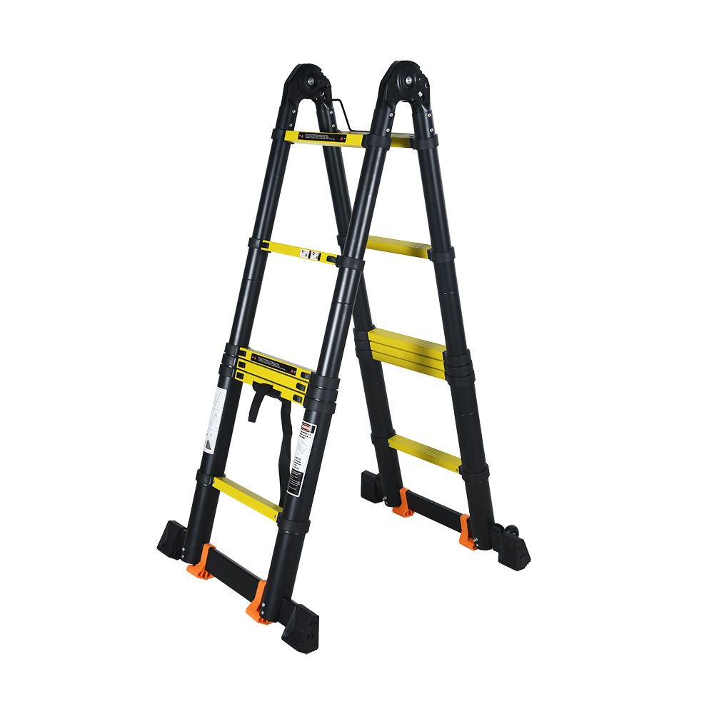 Modern Design Aluminum Alloy Telescopic Ladder Portable Household Folding Straight Single-Sided with EN131 Certification