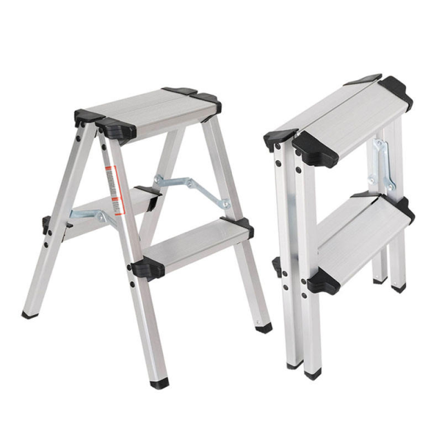 Modern 6-Step Household Aluminium Extension Ladder 2/3/4/5 Step Folding with Rubber Feet for Home Use