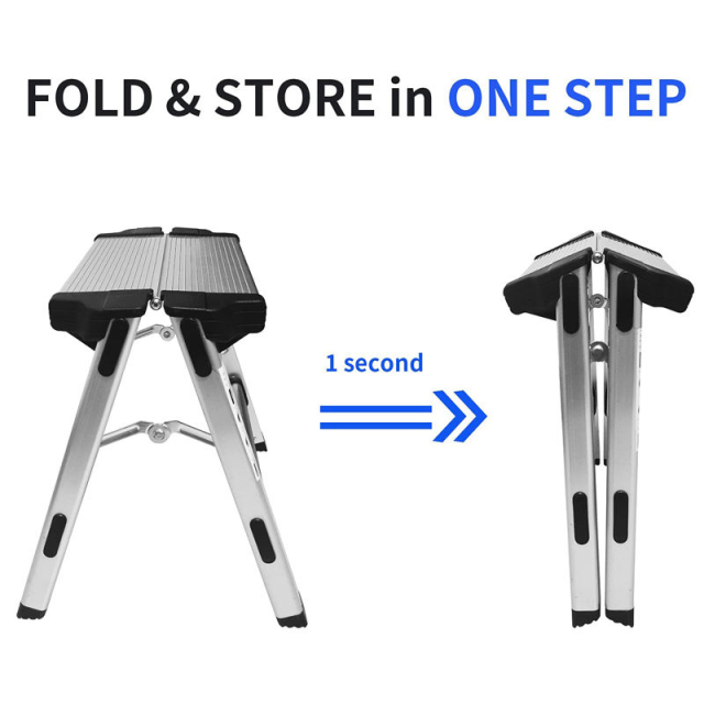 Modern 6-Step Household Aluminium Extension Ladder 2/3/4/5 Step Folding with Rubber Feet for Home Use