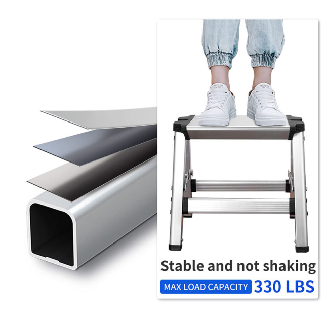 Modern 6-Step Household Aluminium Extension Ladder 2/3/4/5 Step Folding with Rubber Feet for Home Use