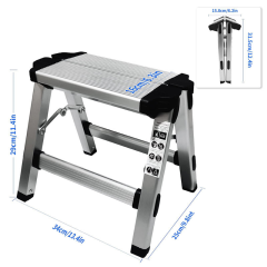 Modern 6-Step Household Aluminium Extension Ladder 2/3/4/5 Step Folding with Rubber Feet for Home Use