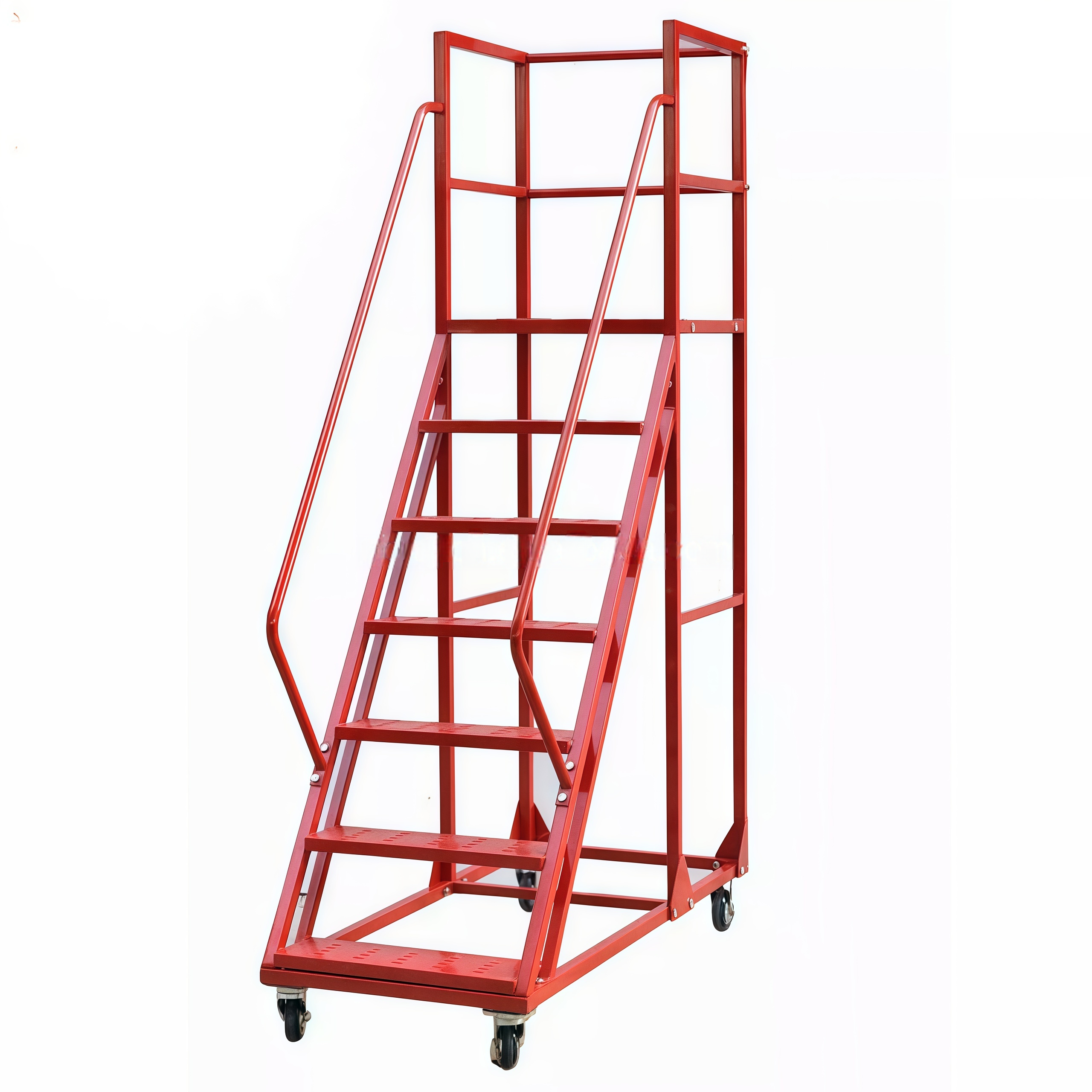 Customized Industrial Steel Rolling Platform Step Movable Climbing Warehouse Ladders Truck for Platform Ladder