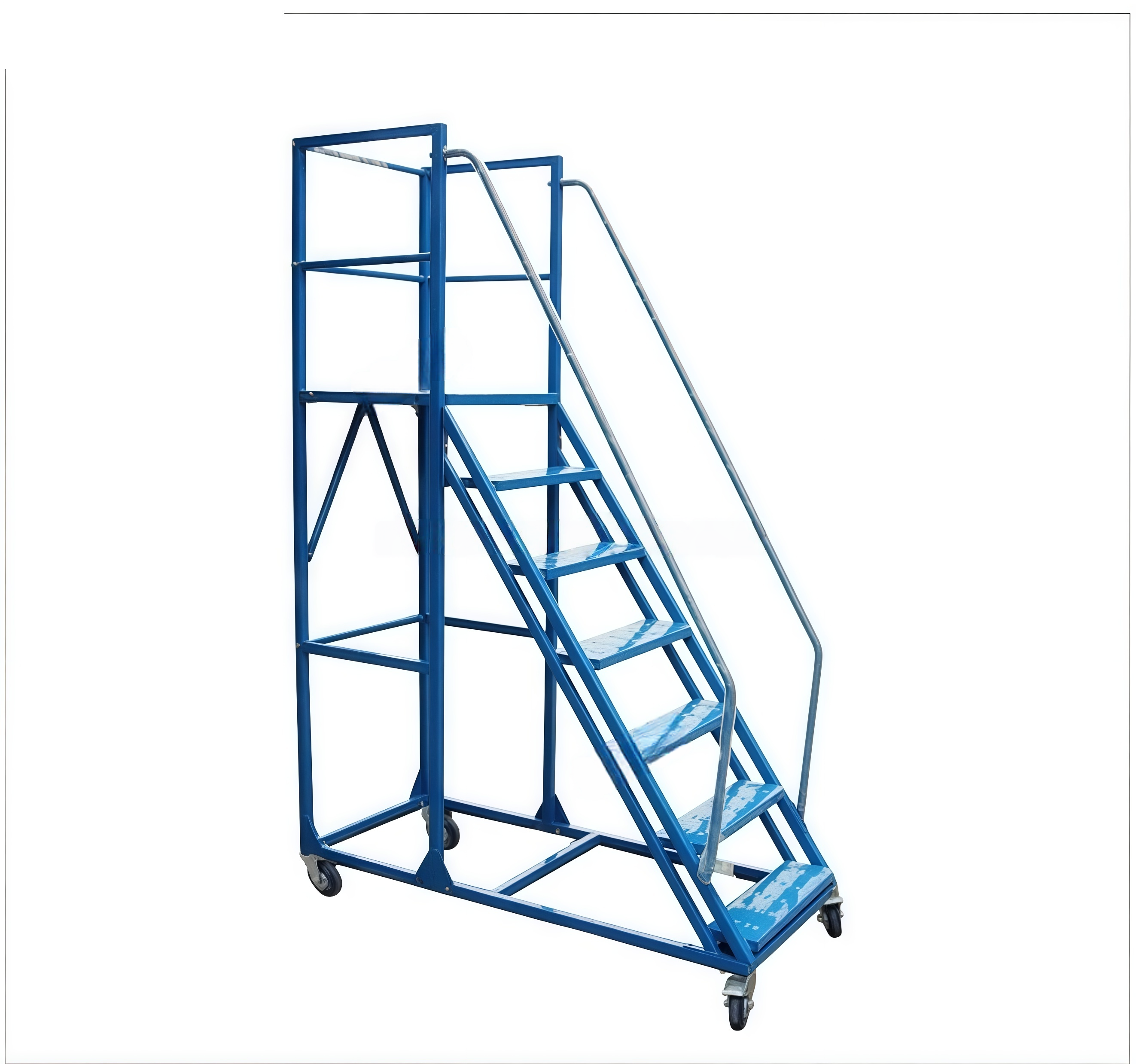Customized Industrial Steel Rolling Platform Step Movable Climbing Warehouse Ladders Truck for Platform Ladder
