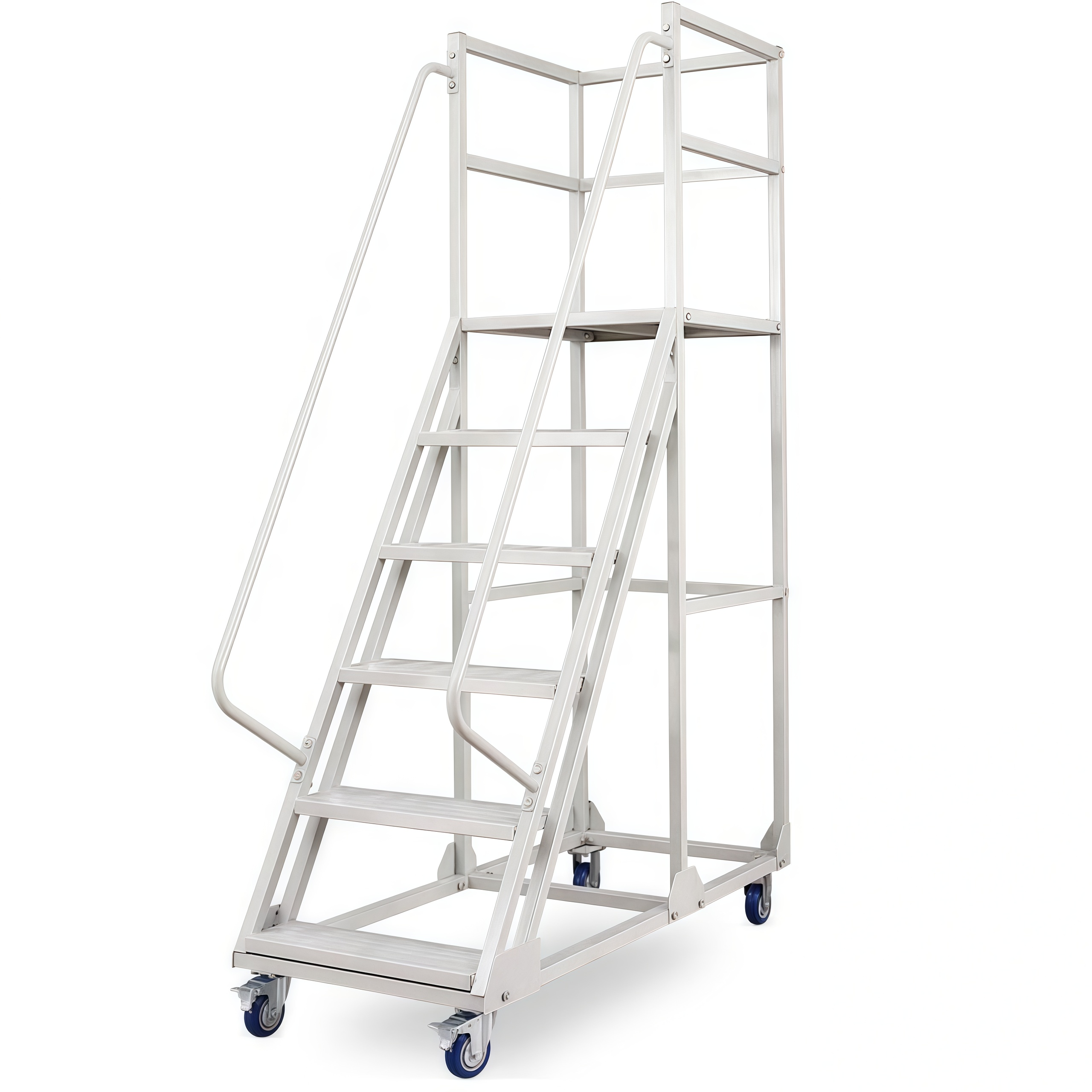 Customized Industrial Steel Rolling Platform Step Movable Climbing Warehouse Ladders Truck for Platform Ladder