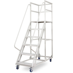 Customized Industrial Steel Rolling Platform Step Movable Climbing Warehouse Ladders Truck for Platform Ladder