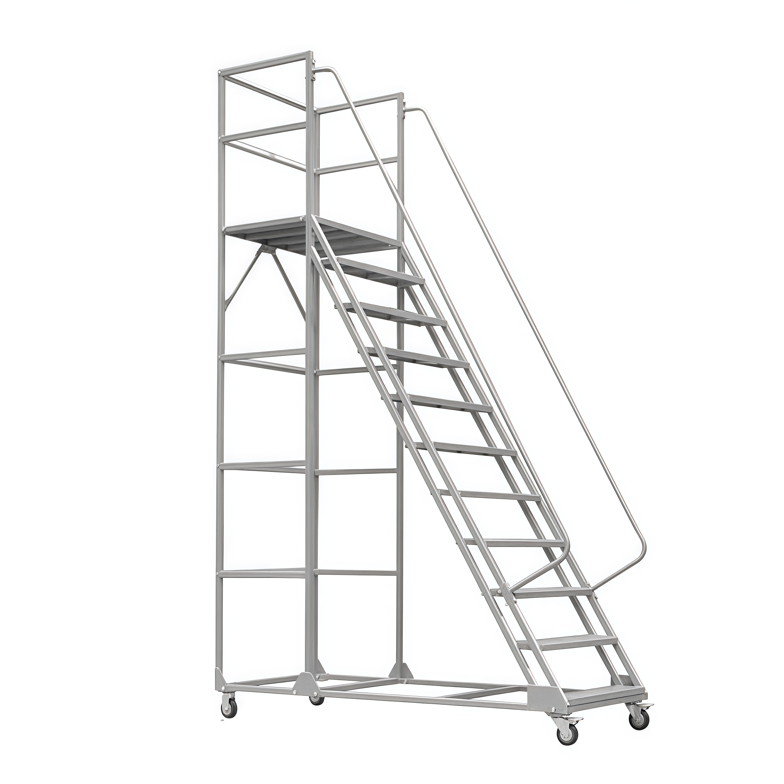 Customized Industrial Steel Rolling Platform Step Movable Climbing Warehouse Ladders Truck for Platform Ladder