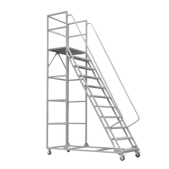 Customized Industrial Steel Rolling Platform Step Movable Climbing Warehouse Ladders Truck for Platform Ladder