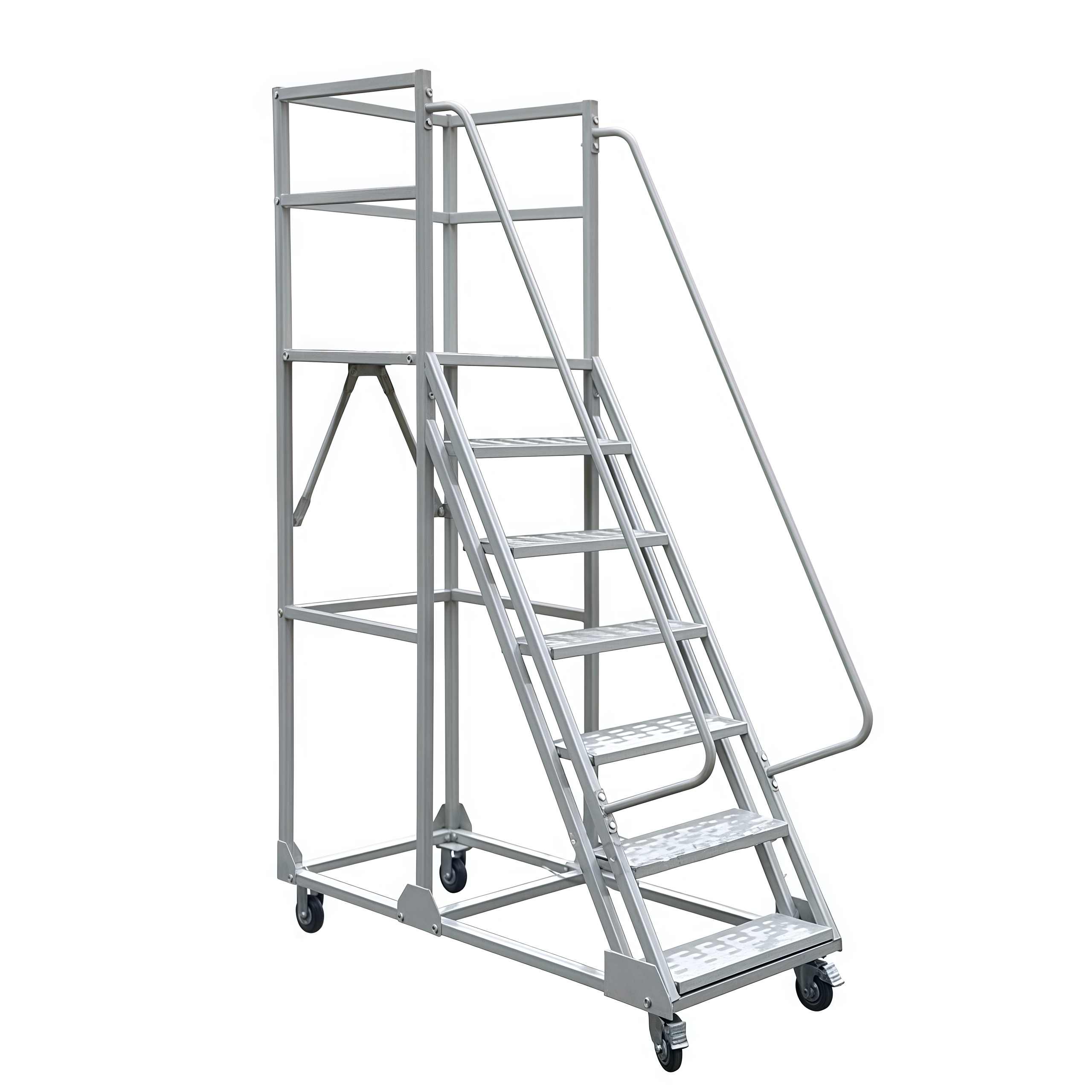 Customized Industrial Steel Rolling Platform Step Movable Climbing Warehouse Ladders Truck for Platform Ladder