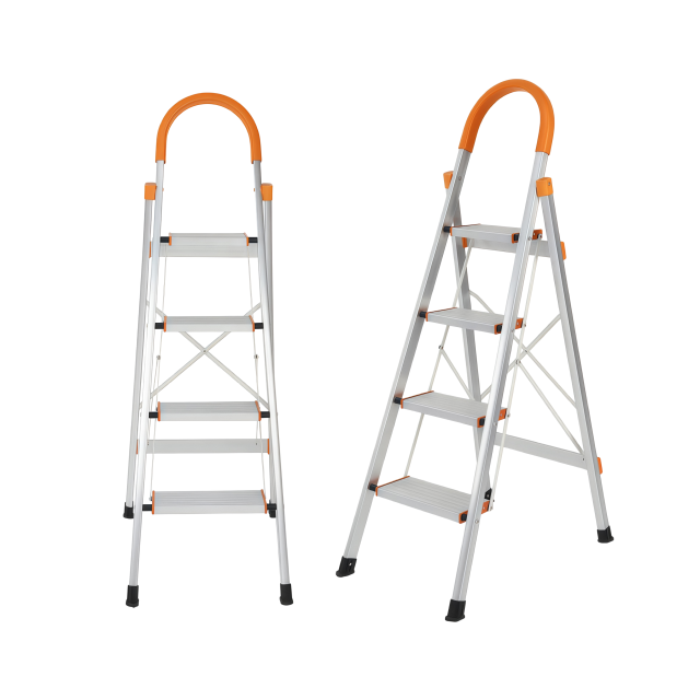 New Listing Home Ladder Folding Multi Purpose Expansion Thickened Indoor Herringbone Ladder Portable Four Step Climbing Ladder