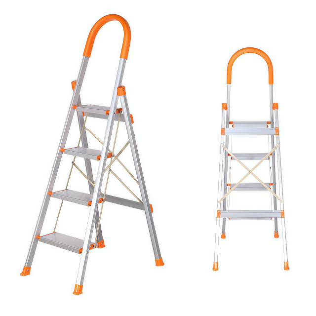 New Listing Home Ladder Folding Multi Purpose Expansion Thickened Indoor Herringbone Ladder Portable Four Step Climbing Ladder