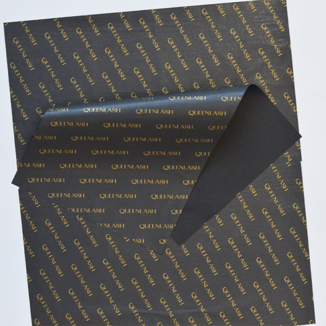 Hot Sale Custom Black Paper Golden Logo Print Tissue Wrapping Paper