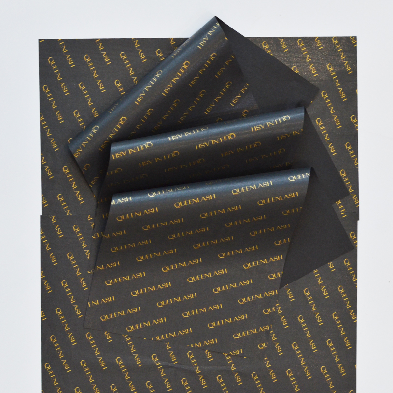 Hot Sale Custom Black Paper Golden Logo Print Tissue Wrapping Paper