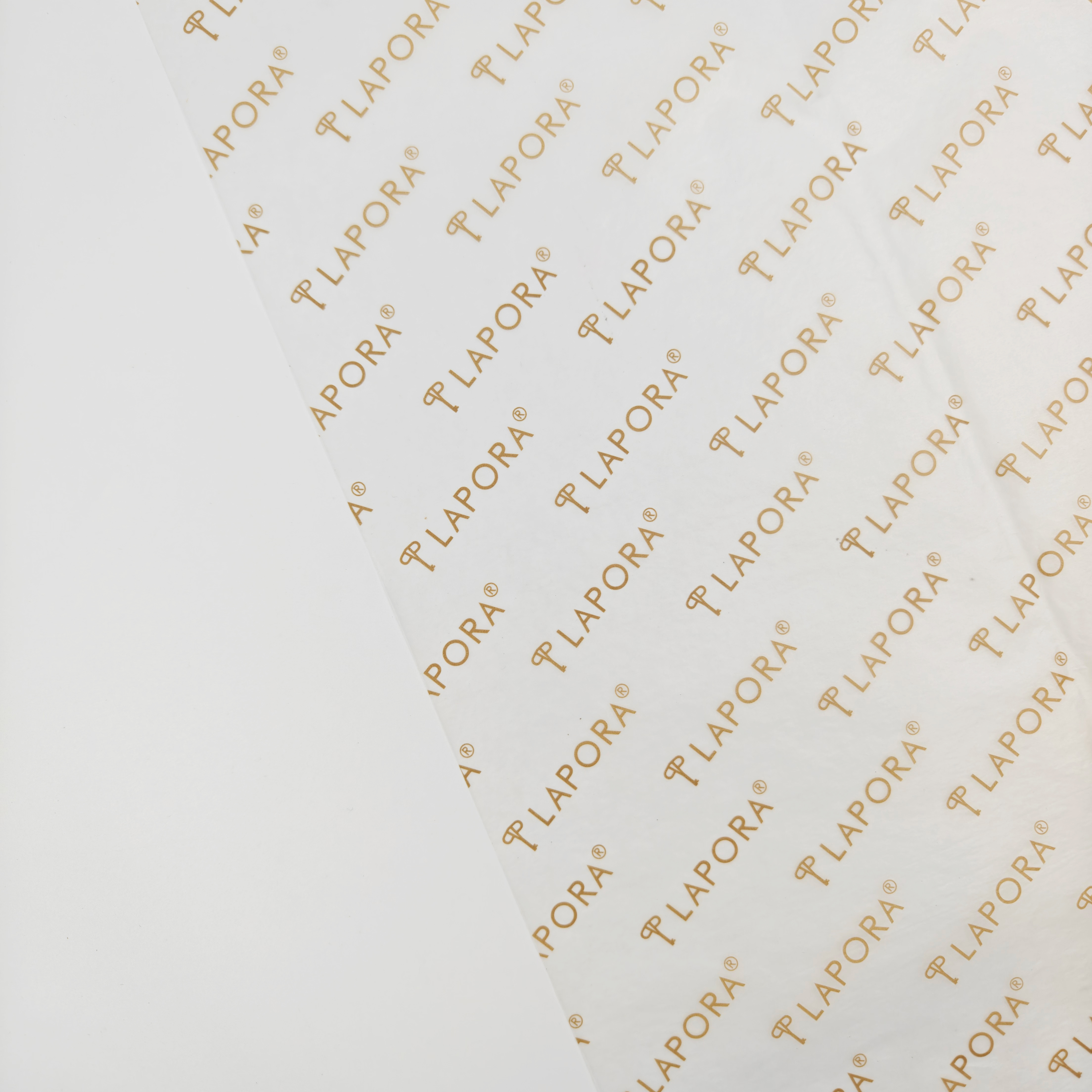 Custom Golden Logo White Tissue Paper 17 GSM for Retail Packaging E-commerce Wrapping
