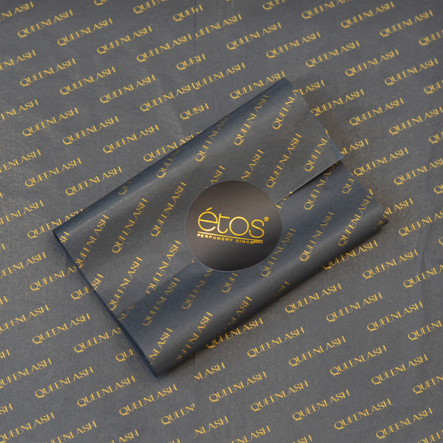 Hot Sale Custom Black Paper Golden Logo Print Tissue Wrapping Paper