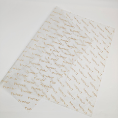 Custom Golden Logo White Tissue Paper 17 GSM for Retail Packaging E-commerce Wrapping