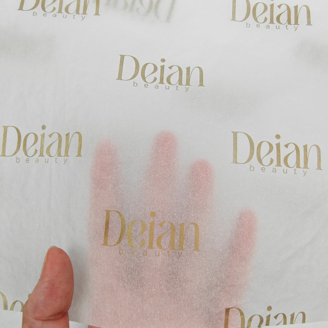 Custom Golden Logo White Tissue Paper for Retail Packaging E-commerce Wrapping