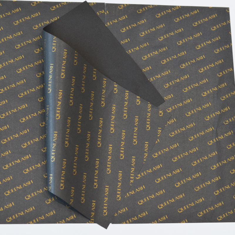 Hot Sale Custom Black Paper Golden Logo Print Tissue Wrapping Paper