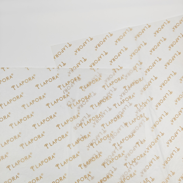Custom Golden Logo White Tissue Paper 17 GSM for Retail Packaging E-commerce Wrapping