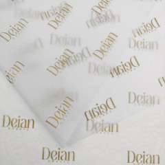 Custom Golden Logo White Tissue Paper for Retail Packaging E-commerce Wrapping