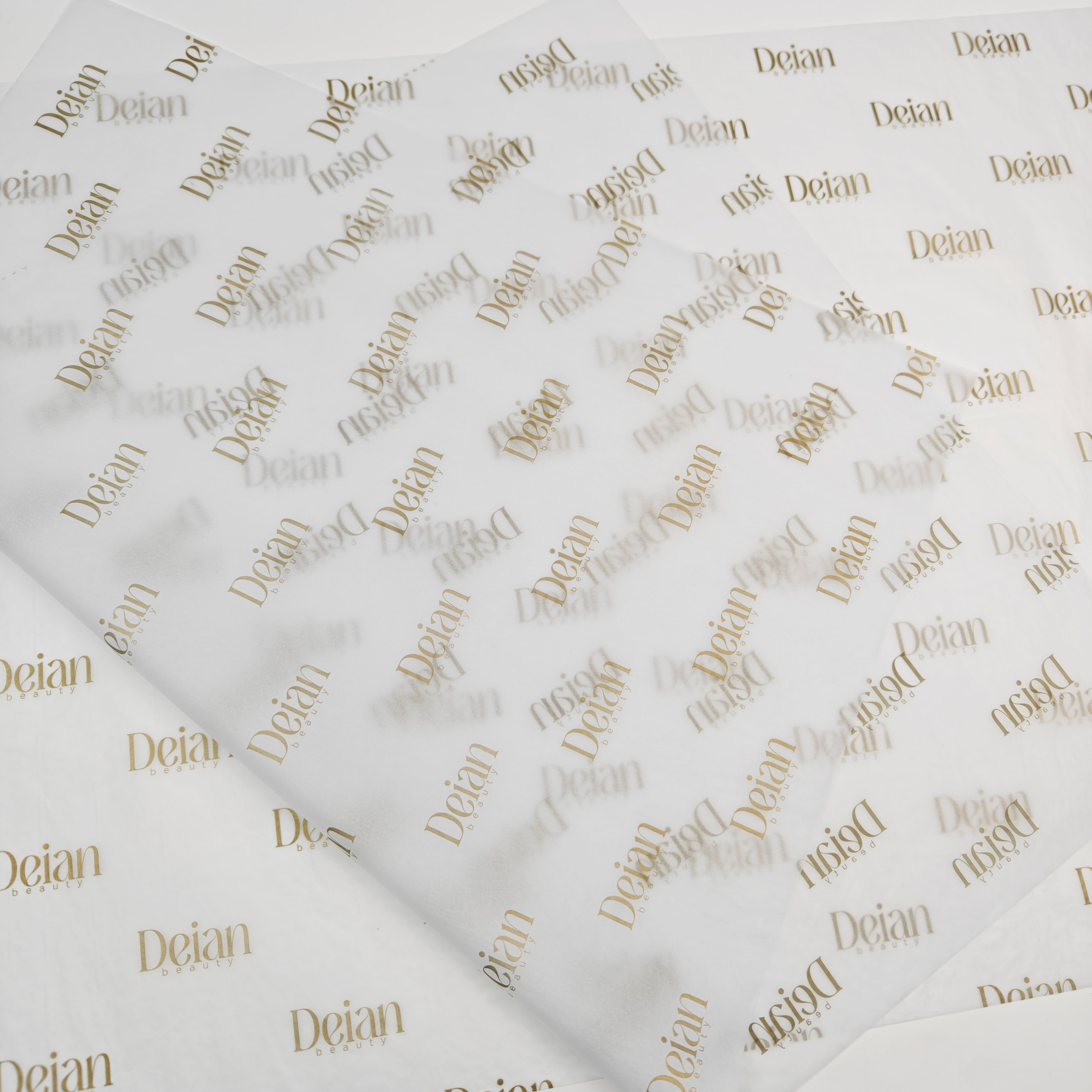 Custom Golden Logo White Tissue Paper for Retail Packaging E-commerce Wrapping
