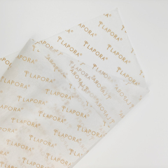 Custom Golden Logo White Tissue Paper 17 GSM for Retail Packaging E-commerce Wrapping