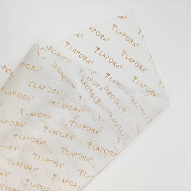 Custom Golden Logo White Tissue Paper 17 GSM for Retail Packaging E-commerce Wrapping