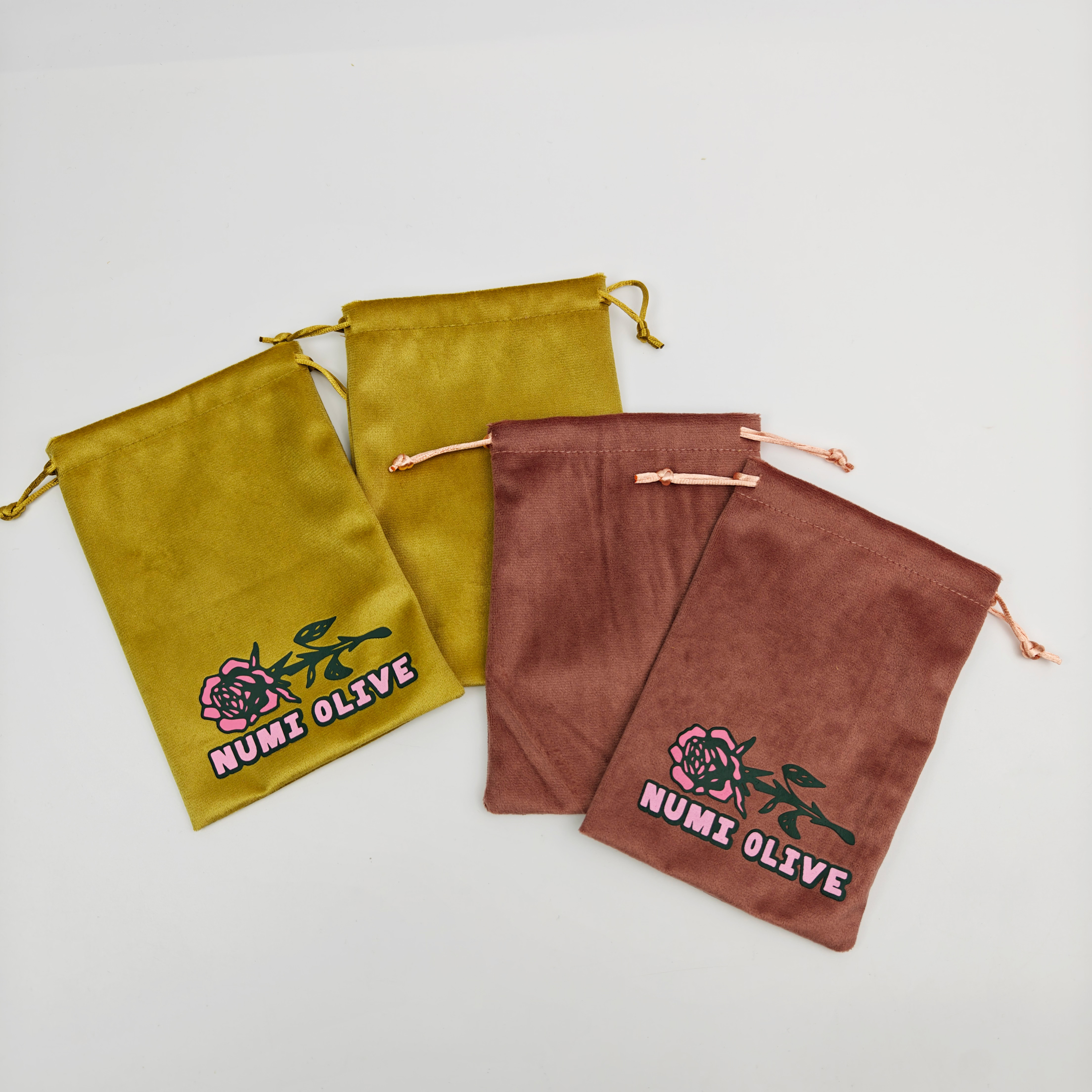 Recyclable Logo Printed Velvet Drawstring Pouch Cosmetic Bag For Perfume Luxury Perfume Carrying Handbags Dust Bag