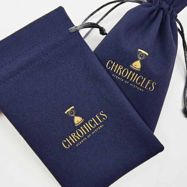 Personalized Golden Logo  Microfiber Packaging Pouch Hot Sale Eco Friendly Microfiber Jewelry Drawstring Pouch