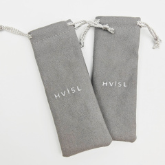 Personalized Logo Grey Mcrofiber Long Dust Packaging Pouch Hot Sale Eco Friendly Microfiber Jewelry Pouch