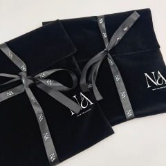 Wholesale Custom Logo Envelope Flap Pouch Packaging Dust Bag Luxury Soft Faux Suede Clothes Handbag Hair Packaging Wig Dust Bag