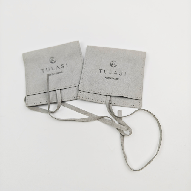 Hot Sale Microfiber Envelope Flap Microfiber Jewelry Pouch With Logo Luxury Personalized Ring Necklace Pouch Bags
