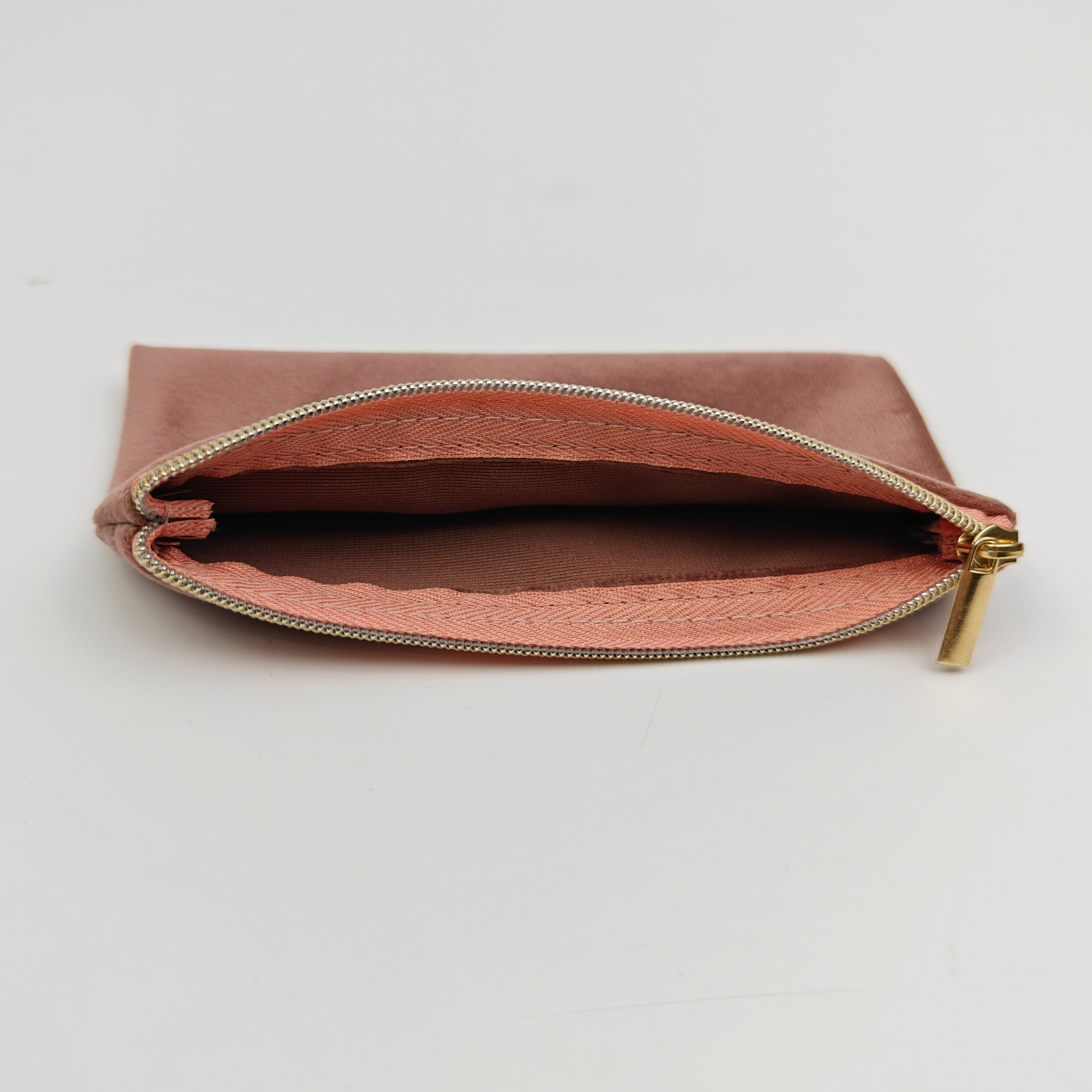 Custom Logo Printed Small Makeup Pouch Velvet Zipper Bag Luxury Eco-Friendly Silk Pouch Bag Jewelry Packaging