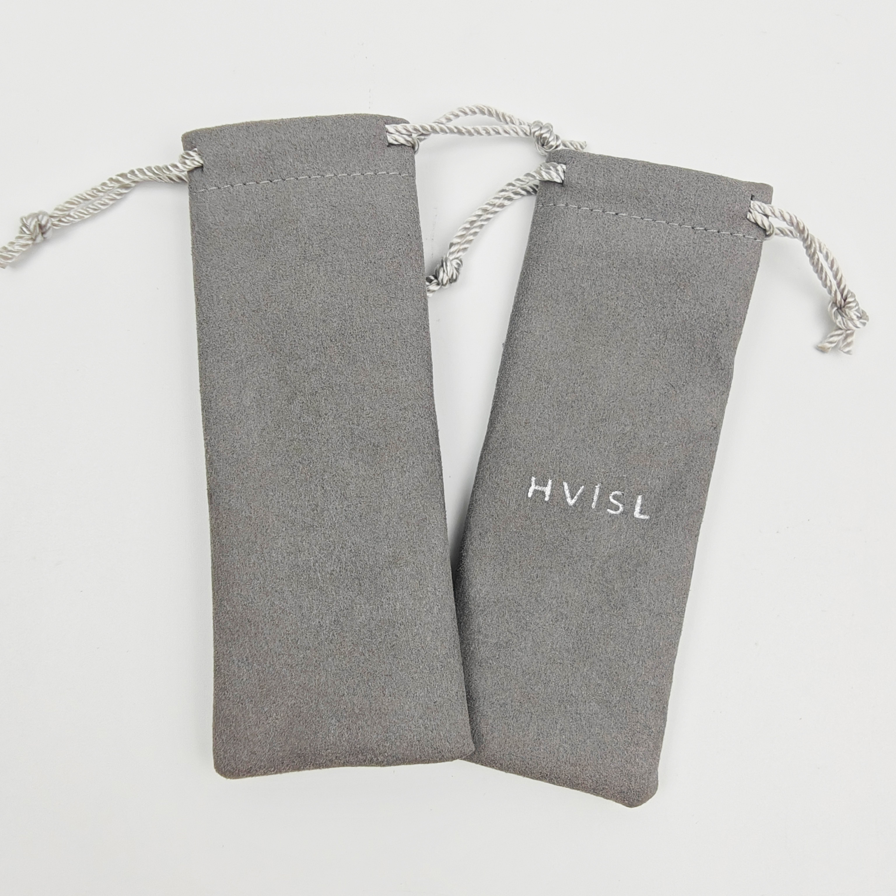 Personalized Logo Grey Mcrofiber Long Dust Packaging Pouch Hot Sale Eco Friendly Microfiber Jewelry Pouch