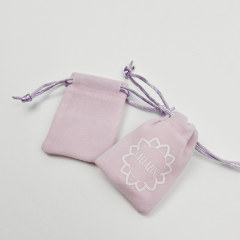 Wholesale Custom Screen Printing Velvet Gift Drawstring Dust Pouch Recyclable Cosmetic Hair Wig Velvet Packaging Pouch