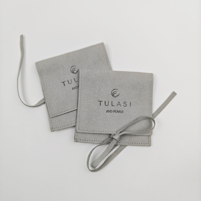 Hot Sale Microfiber Envelope Flap Microfiber Jewelry Pouch With Logo Luxury Personalized Ring Necklace Pouch Bags