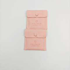 Custom Printed Logo Velvet Suede Earring Gift Bag Jewelry Pouch Luxury Packaging Microfiber Necklace Button Pouch Bag