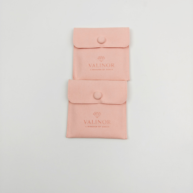 Custom Printed Logo Velvet Suede Earring Gift Bag Jewelry Pouch Luxury Packaging Microfiber Necklace Button Pouch Bag