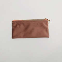 Custom Logo Printed Small Makeup Pouch Velvet Zipper Bag Luxury Eco-Friendly Silk Pouch Bag Jewelry Packaging