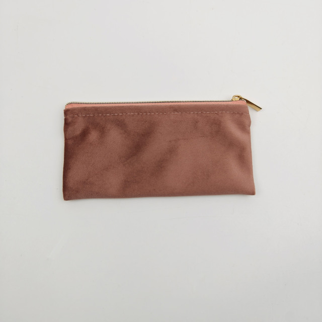 Custom Logo Printed Small Makeup Pouch Velvet Zipper Bag Luxury Eco-Friendly Silk Pouch Bag Jewelry Packaging