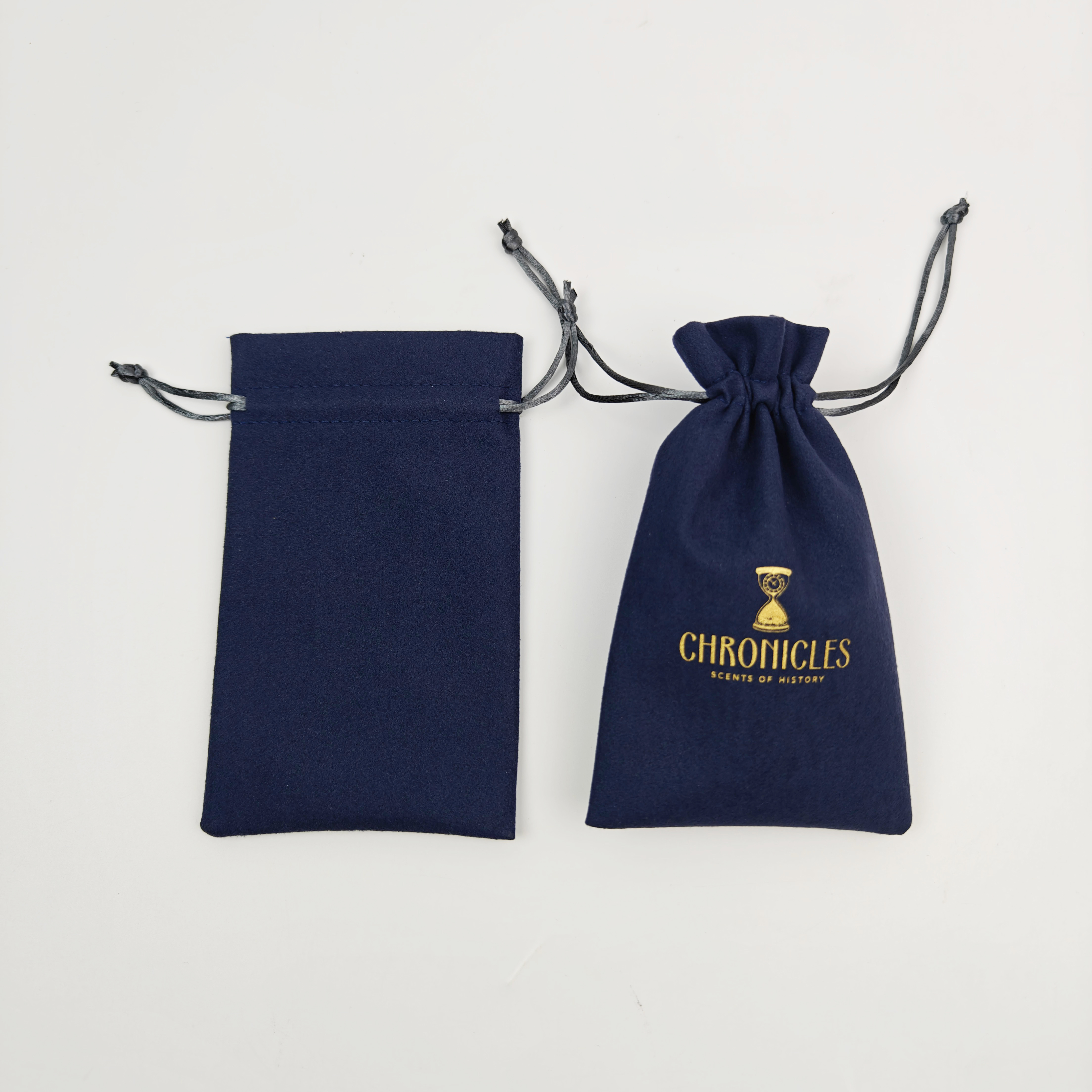Personalized Golden Logo  Microfiber Packaging Pouch Hot Sale Eco Friendly Microfiber Jewelry Drawstring Pouch