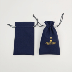 Personalized Golden Logo  Microfiber Packaging Pouch Hot Sale Eco Friendly Microfiber Jewelry Drawstring Pouch