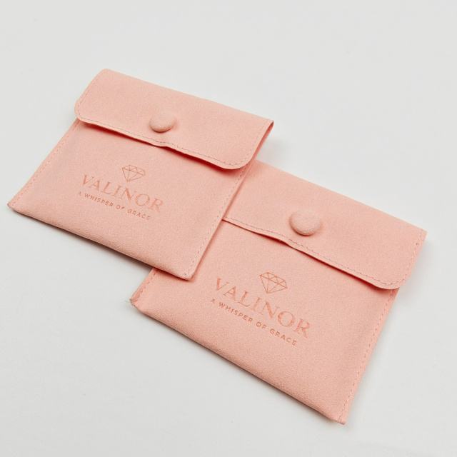 Custom Printed Logo Velvet Suede Earring Gift Bag Jewelry Pouch Luxury Packaging Microfiber Necklace Button Pouch Bag