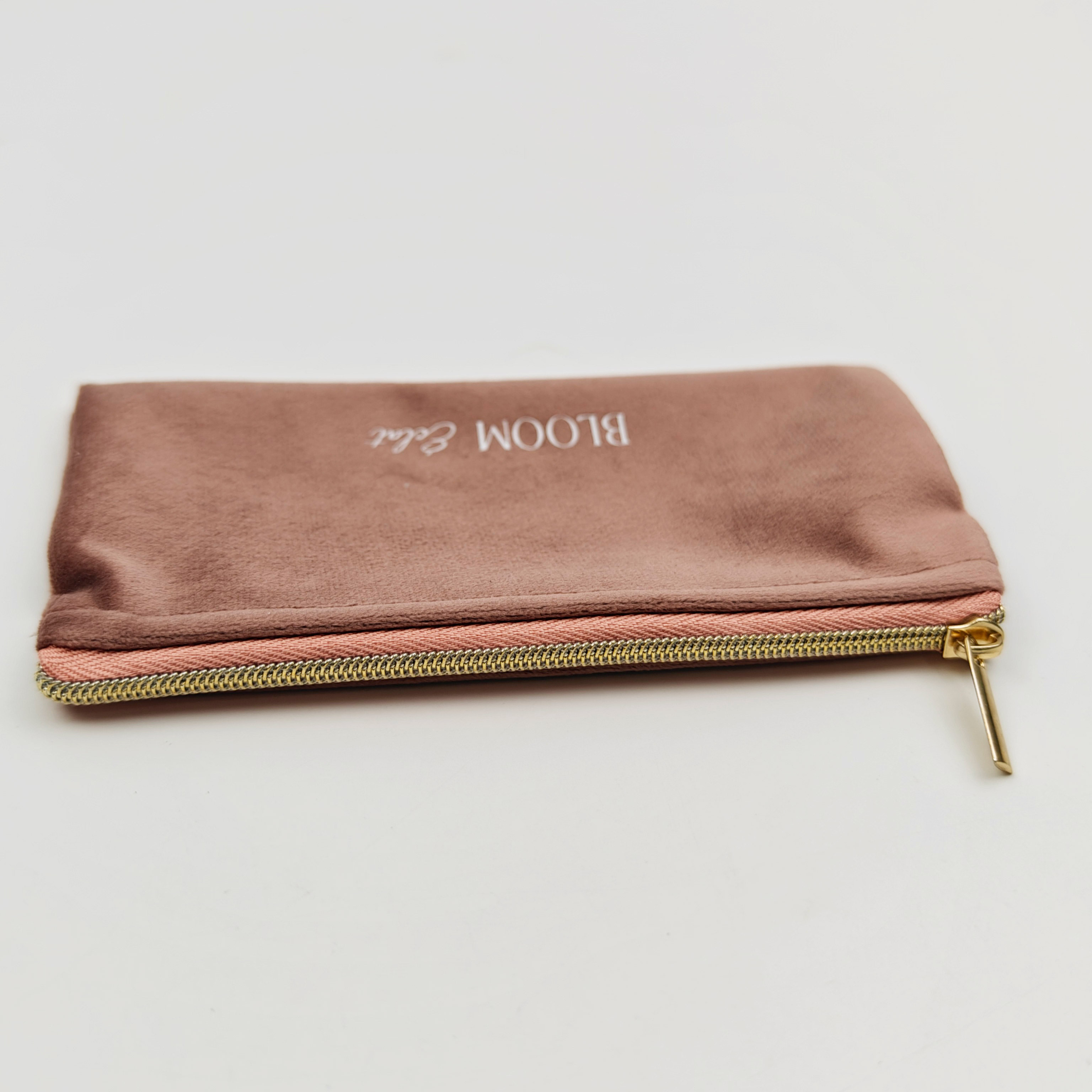 Custom Logo Printed Small Makeup Pouch Velvet Zipper Bag Luxury Eco-Friendly Silk Pouch Bag Jewelry Packaging