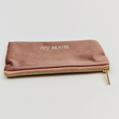 Custom Logo Printed Small Makeup Pouch Velvet Zipper Bag Luxury Eco-Friendly Silk Pouch Bag Jewelry Packaging