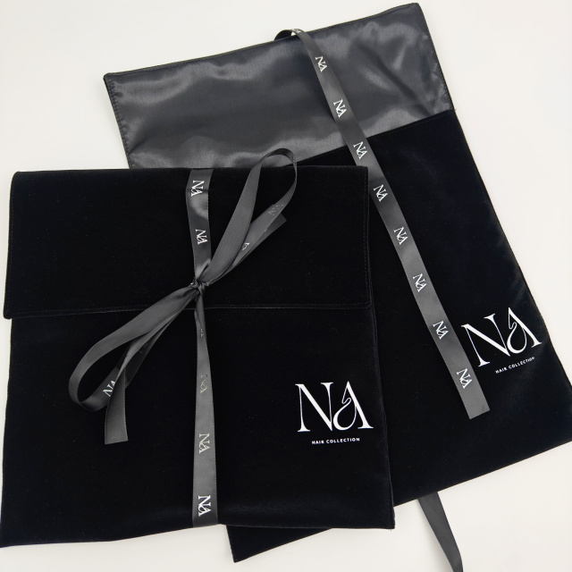 Wholesale Custom Logo Envelope Flap Pouch Packaging Dust Bag Luxury Soft Faux Suede Clothes Handbag Hair Packaging Wig Dust Bag