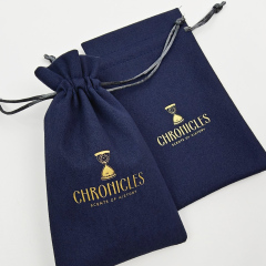 Personalized Golden Logo  Microfiber Packaging Pouch Hot Sale Eco Friendly Microfiber Jewelry Drawstring Pouch