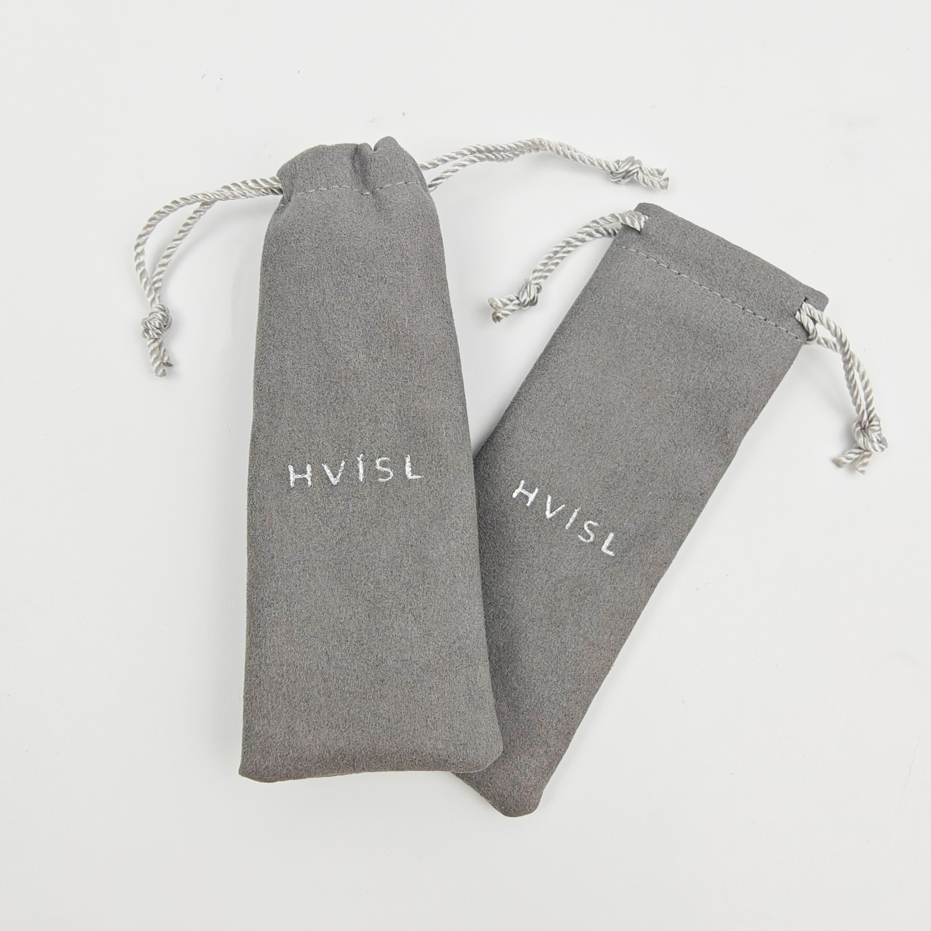 Personalized Logo Grey Mcrofiber Long Dust Packaging Pouch Hot Sale Eco Friendly Microfiber Jewelry Pouch