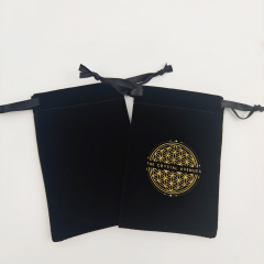 Luxury Custom Logo Bundle Wig Velvet Packaging Bag With Ribbon Recyclable Velvet Dust Bag