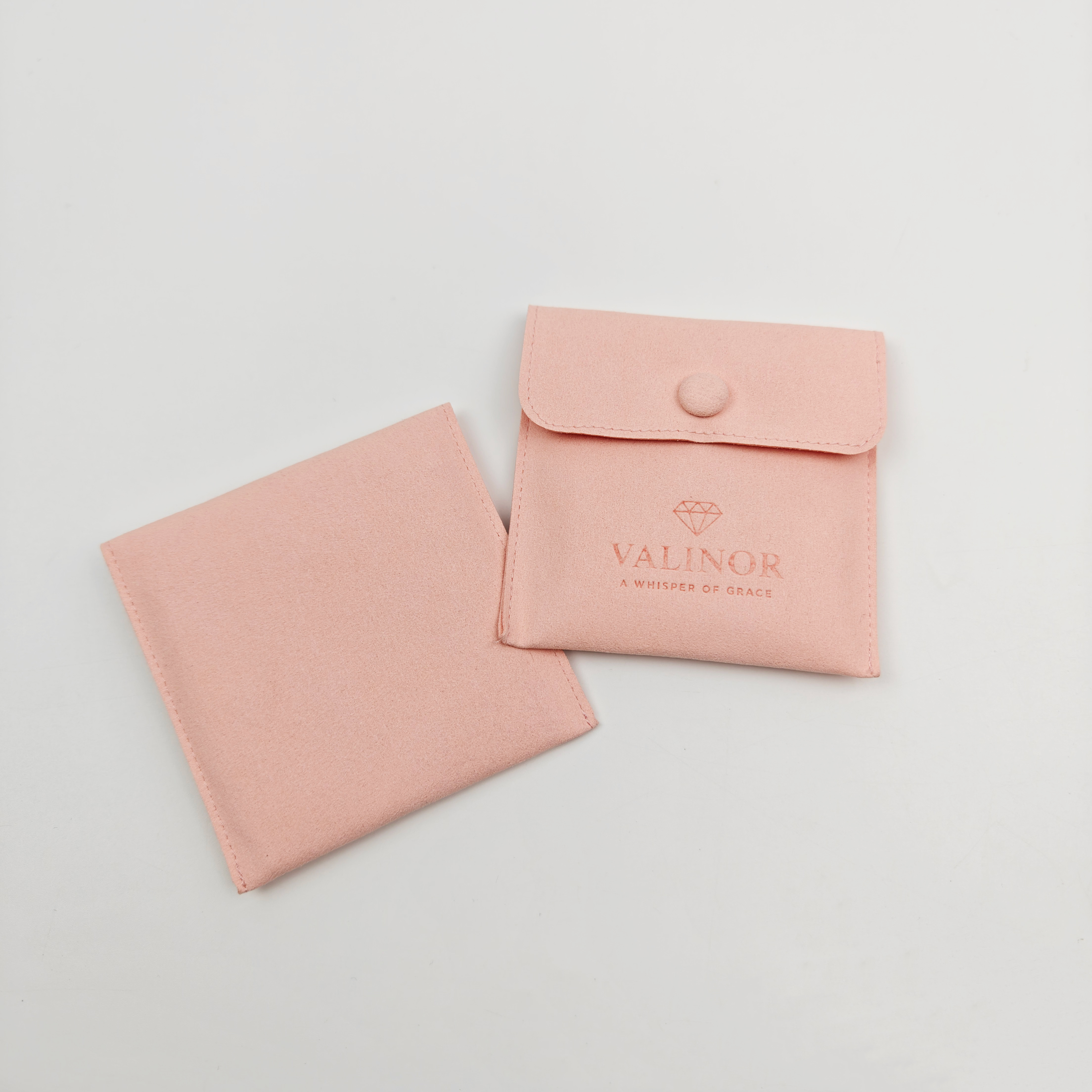 Custom Printed Logo Velvet Suede Earring Gift Bag Jewelry Pouch Luxury Packaging Microfiber Necklace Button Pouch Bag