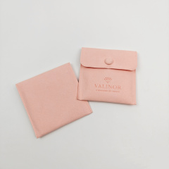 Custom Printed Logo Velvet Suede Earring Gift Bag Jewelry Pouch Luxury Packaging Microfiber Necklace Button Pouch Bag